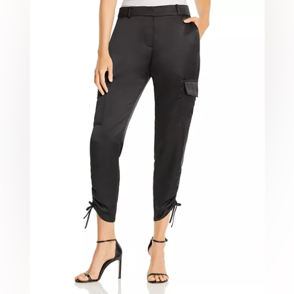 Parker Emerson Satin Cargo Pants Black size 0 REVOLVE